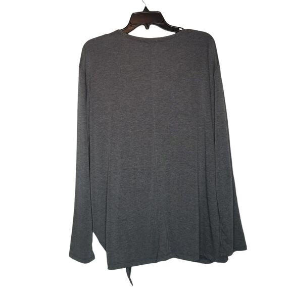 NWT Umgee Long Sleeve Scoop Neck Top with Front Waist Tie Shirt 1X XL - Picture 4 of 7